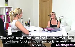 Casted hottie fingerfucks agent