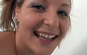 Cute girl gets a butt plug in threesome