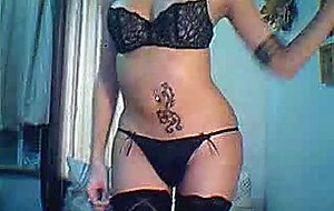 Pretty ts strokes her cock