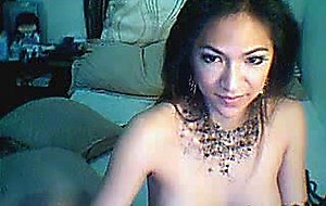 Pretty ts strokes her cock