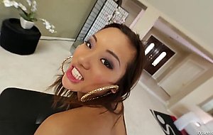 Petite Asian glamour teen riding intense cock