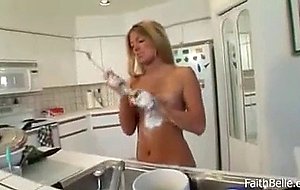 Faith Shows her ass While Dishwashing