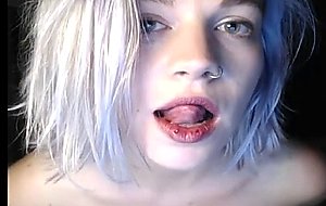 Busty blonde slut wife teasing on webcam