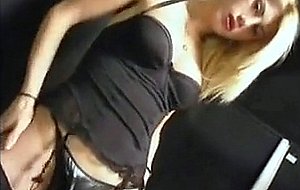 Titty blonde tranny in black stockings ass banged