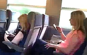 Girls curious check out guys crotch bulge on train