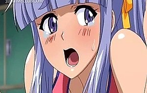 Busty anime girl fucked doggy style gets jizzed on her ass