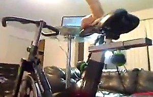 Teen rides bicycle vibrator
