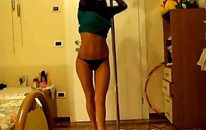Incredible pole dancing girl drips sexuality