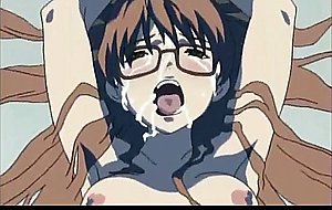 Teen hentai babe in glasses cunt drilled intense on camera