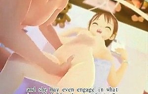 D hentai girl fingered and cums