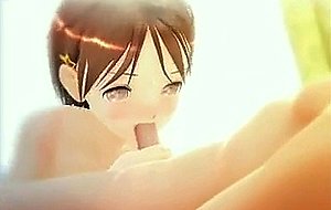 D hentai girl fingered and cums