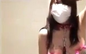 Asian slave in school bathroom