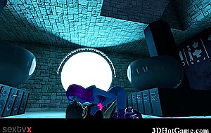 3D Blue Alien Hottie Fucked in a Temple!