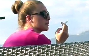 Sexy female smoking