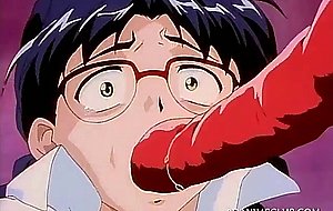 Hentai girl in glasses gets cunt nailed by monster tentacles