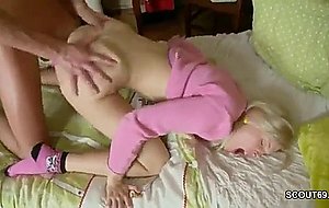 Petite step sister wake him up to get first anal fuck 