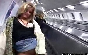 Beautiful voyeur in prague underground