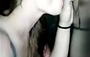 Naughty college girlfrind sucking in a gloryhole