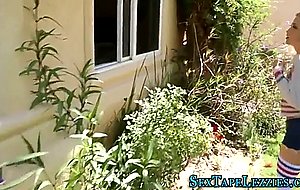 Stockings teen eats pussy