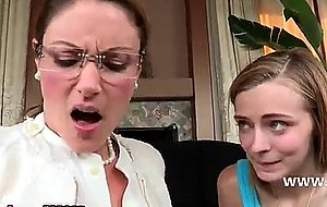 Milf and doughter on the couch on the bed