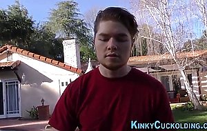 Babe cuckolds with jizz