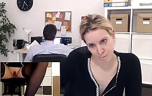 Secretary milf in short skirt at office at camspicy