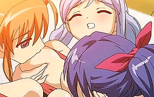 Anime chicks licking their nipples