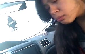 Asian girl car blowjob and swallow