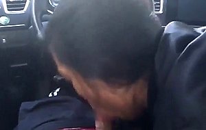 Asian girl car blowjob and swallow