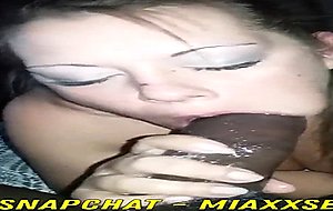 Sexy latina sucking cum out BBC She Love it