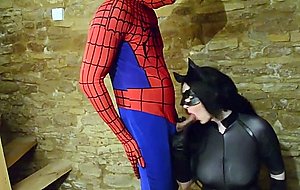 Catwoman sucks Spiderman's dick