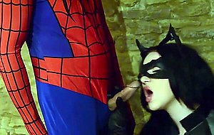 Catwoman sucks Spiderman's dick