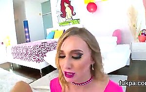 Perfect centerfold pops out monster ass and gets anus d