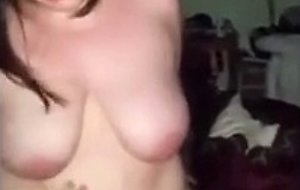 Beautiful chunky teen riding a...