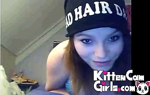 Cute swedish teen plays titties and shows asshole