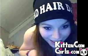 Cute swedish teen plays titties and shows asshole
