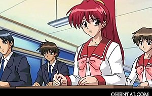 Tied up hentai school girl fucked in gangbang