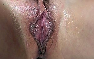 Natural-breasted dahlia sky rubs oil into her nipples, pussy and asshole