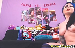 Pretty Blue Haired Babe Perform An Awesome Masturbation