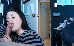 Teen likes to suck but hates to swallow
