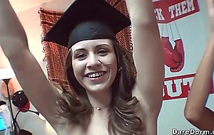 Naked girls in a honey graduation celebration on campus – nude girls