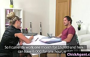 Milf casting agent tastes jizz at her office