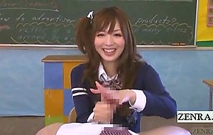 Subtitled pov cfnm japanese schoolgirl class handjob