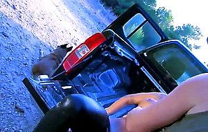 Leather leggings milf sucks and fucks well