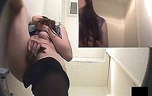 Japanese girl masturbating in toilet room