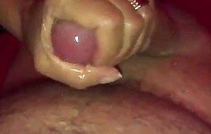 She makes him cum on his belly