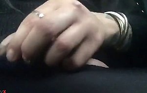 Crossdresser playing in car in pantyhose