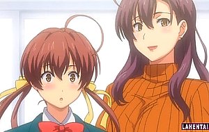 Hentai milf and teen works cock