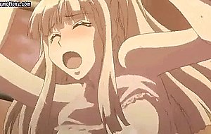 Lascive anime blonde masturbating