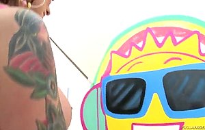 Tattooed milf dollie darko showing off her monster curves